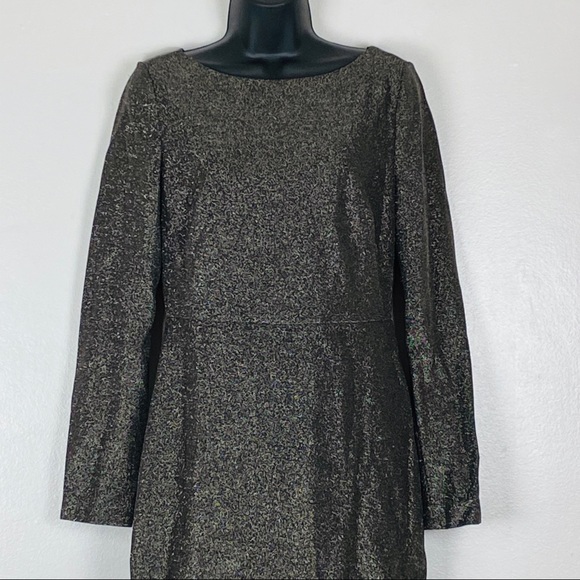 NWT Diane von Furstenberg Long-Sleeve Metallic-Knit Mini Dress - Picture 9 of 16